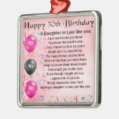 Schwiegertochter-Gedicht - 30. Geburtstag Silbernes Ornament (Links)
