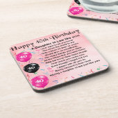 Schwiegertochter-Gedicht - 40. Geburtstag Untersetzer (Linke Seite)