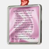 Schwiegertochter-Gedicht - rosa Seide Silbernes Ornament (Links)