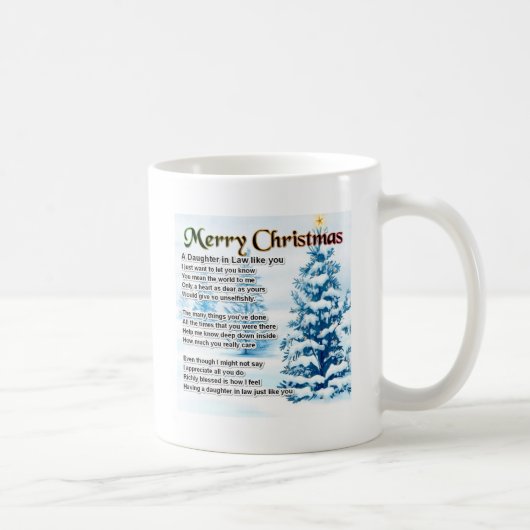 Schwiegertochter-Gedicht - Weihnachtsentwurf Kaffeetasse (Rechts)