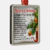 Schwiegertochter-Gedicht - Weihnachtsentwurf Silbernes Ornament (Rechts)