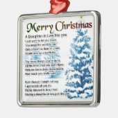 Schwiegertochter-Gedicht - Weihnachtsentwurf Silbernes Ornament (Links)