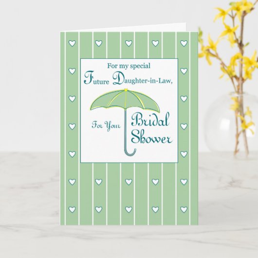 Schwiegertochter, grün, Brautparty Schirm Karte (Gelbe Blume)