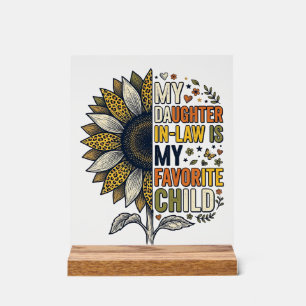 Schwiegertochter Lieblingskind Sonnenblume Vintage Acrylschild