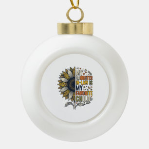 Schwiegertochter Lieblingskind Sonnenblume Vintage Keramik Kugel-Ornament