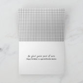 Schwiegervater Birthday Gray Gingham Karte (Innenseite)