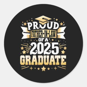 Schwiegervater einer Cl von 2025 Graduate Gradu Runder Aufkleber