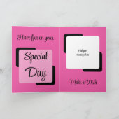 Schwiegervater geben Foto pink schwarz Geburtstag Karte (Innenseite)