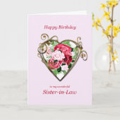 Schwiegervater Geburtstagsantike Rose Karte (Gelbe Blume)