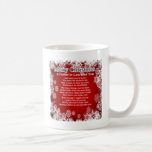 Schwiegervater-Gedicht - Weihnachtsentwurf Kaffeetasse (Rechts)