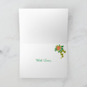 Schwiegervater, Poinsettias, Holly, Weihnachten Karte (Innenseite)