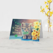 Schwiegervater St. Patrick’s Day Kitten w/Daisies Karte (Gelbe Blume)