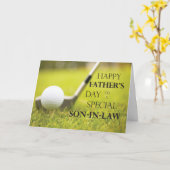 Schwiegervater-Tag-Golf-Ball im Gras Karte (Gelbe Blume)