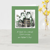 Schwiegervatertag Frösche Toasting mit Bier Karte (Gelbe Blume)