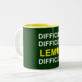 ` Schwierig, schwierig, Zitrone, schwierig' Zweifarbige Tasse (Vorderseite Links)