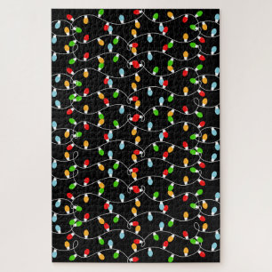 Schwierig zu lösende Weihnachtslichter Puzzle