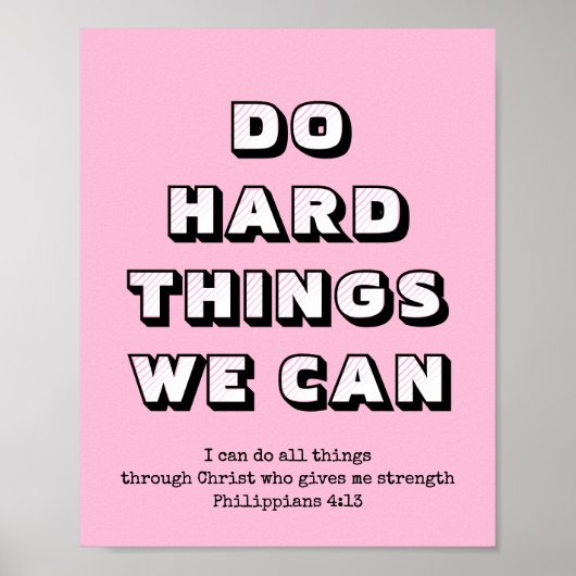 SCHWIERIGE DINGE, DIE WIR Mädels Motivierend Chris Poster (Vorne)