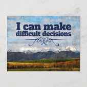 "Schwierige Entscheidungen" Motivation Affirmation Postkarte (Vorderseite)