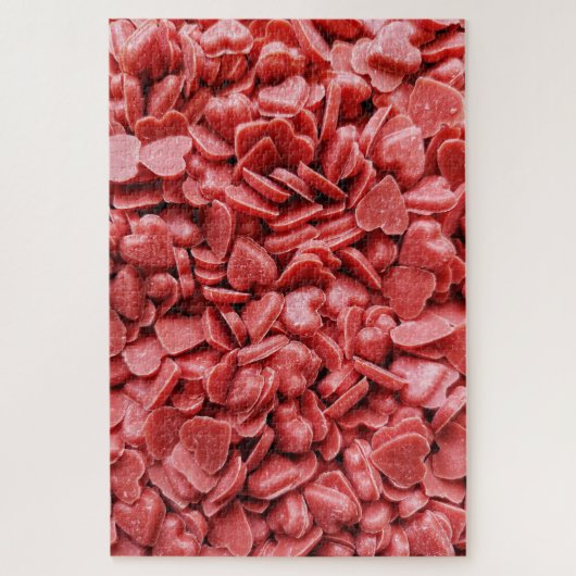 Schwierige rote Candy Hearts Cluster Puzzle (Vertikal)