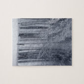 Schwierige Schwarz-Weiß Winter Schneebäume Puzzle (Horizontal)