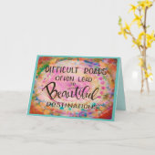 Schwierige Straßen führen zu schönen Destinationen Karte (Gelbe Blume)