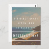 Schwierige Straßen führen zu schönen Destinationen Postkarte (Vorne/Hinten)