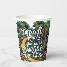 Schwierige Straßen- und Reiseziele Pappbecher