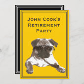 Schwieriger Mops mit Party Einladung für Krawatte  (Vorne/Hinten)