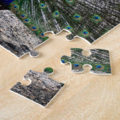 Schwieriger Puzzlespielgeschenkpfau versieht Puzzle (Seite)