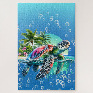 Schwieriger Whimsical Sea Turtle Jigsaw Puzzle