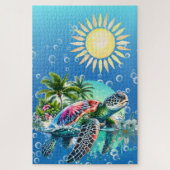Schwieriger Whimsical Sea Turtle Jigsaw Puzzle (Vertikal)