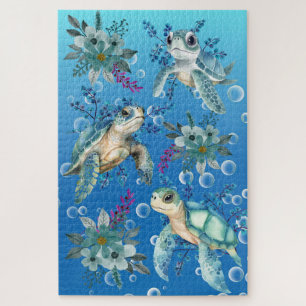 Schwieriger Whimsical Sea Turtle Jigsaw Puzzle