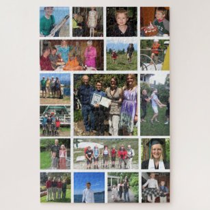 Schwieriges 18 Familienfoto Collage Jigsaw Puzzle