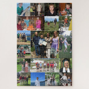 Schwieriges 18-Familienfoto-Collage-Jigsaw-Puzzle Puzzle
