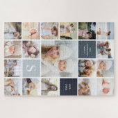 Schwieriges 18-Foto- und Familienmonogramm-Collage Puzzle (Horizontal)