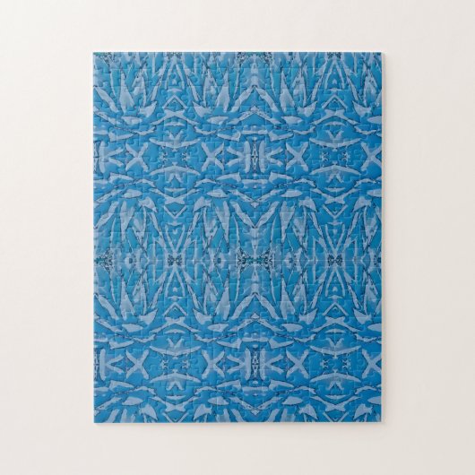 Schwieriges blaues Agave Kaleidoscope Puzzle (Vertikal)