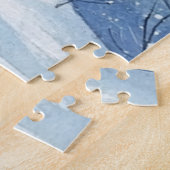 Schwieriges Blue Winter Weihnachtsdorf & Gnome Puzzle (Seite)