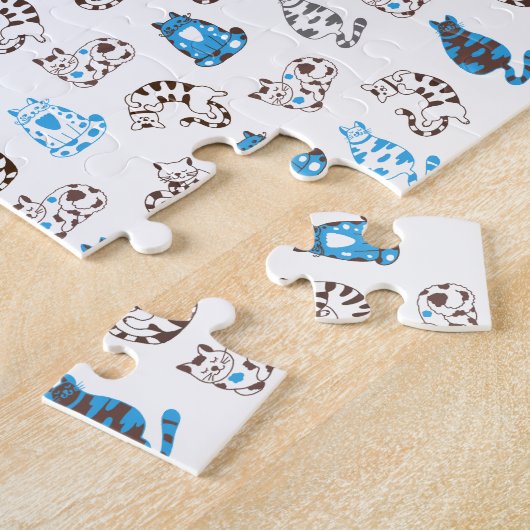 Schwieriges Kitty Cat Pattern | Classic Blue Puzzle (Seite)