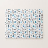Schwieriges Kitty Cat Pattern | Classic Blue Puzzle (Horizontal)