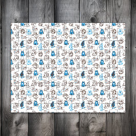 Schwieriges Kitty Cat Pattern | Classic Blue Puzzle