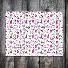 Schwieriges Kitty Cat Pattern | Hellrosa Puzzle