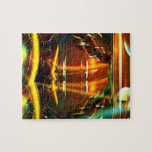 Schwieriges, orangefarbenes, grünes, gelbes hologr puzzle (Horizontal)