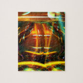 Schwieriges, orangefarbenes, grünes, gelbes hologr puzzle (Vertikal)