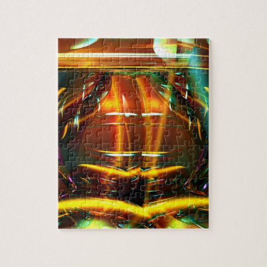 Schwieriges, orangefarbenes, grünes, gelbes hologr puzzle (Vertikal)