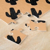 Schwieriges Schwarz und Orange Saguaro Cactus Puzz Puzzle (Seite)