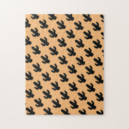 Schwieriges Schwarz und Orange Saguaro Cactus Puzz Puzzle