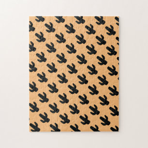 Schwieriges Schwarz und Orange Saguaro Cactus Puzz Puzzle