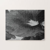 Schwieriges Schwarz-Weiß-Hollyhock-Blume-Puzzle Puzzle (Horizontal)