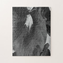 Schwieriges Schwarz-Weiß-Hollyhock-Blume-Puzzle Puzzle