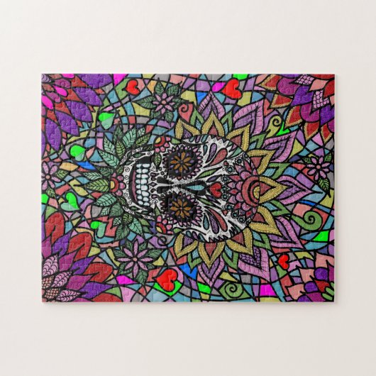 Schwieriges Skull Art Jigsaw Puzzle (Horizontal)